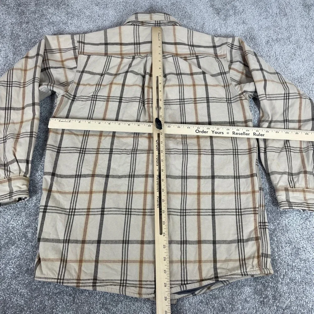 Carhartt Thermal Lined‎ Flannel Shirt Mens Small Plaid Work Shirt Distressed